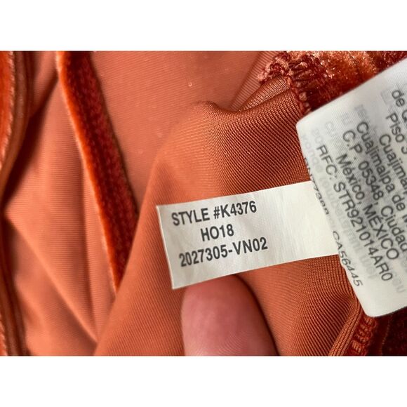 Madewell Women’s M Orange Blouse Top Velvet Tee Holiday Flowy Stretch Fall Boho - Picture 5 of 10